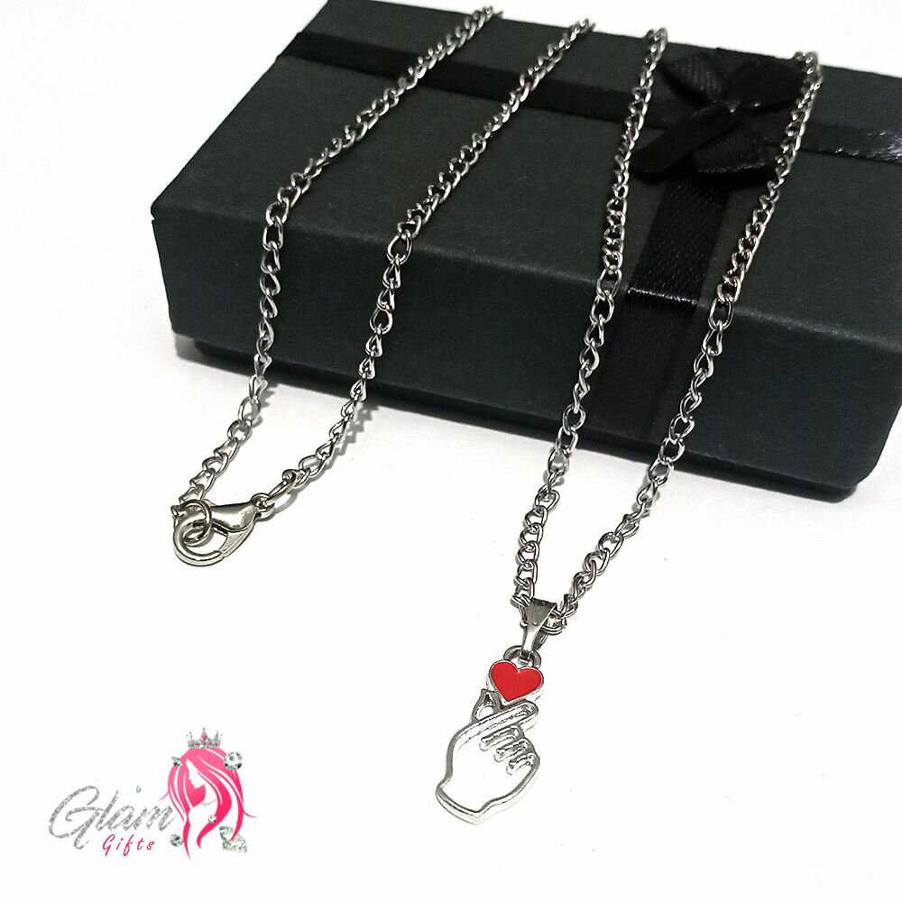 Finger Heart Necklace Gift Box