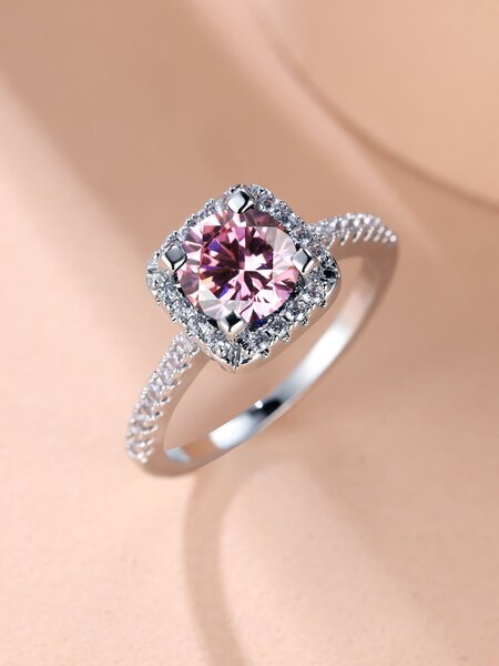 Bague de fiançailles diamant rose