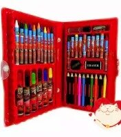 42 Pcs Colouring / Coloring Kit Multi Set With Button Fish Box Crayons Pastels Markers Color Pencils Art Set