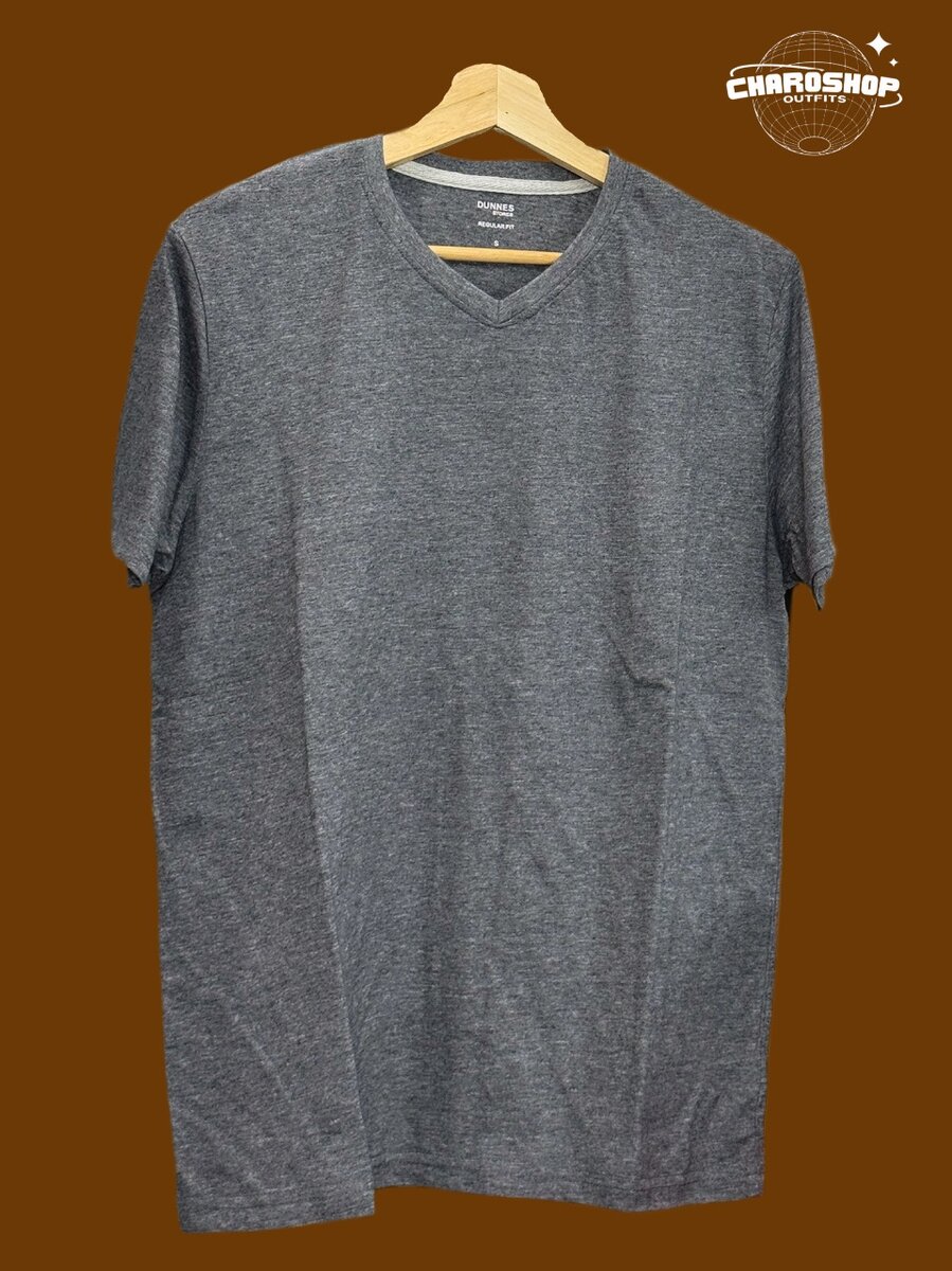 T-shirt col V gris homme