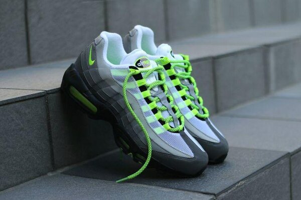 Baskets Running Homme Vert Fluo