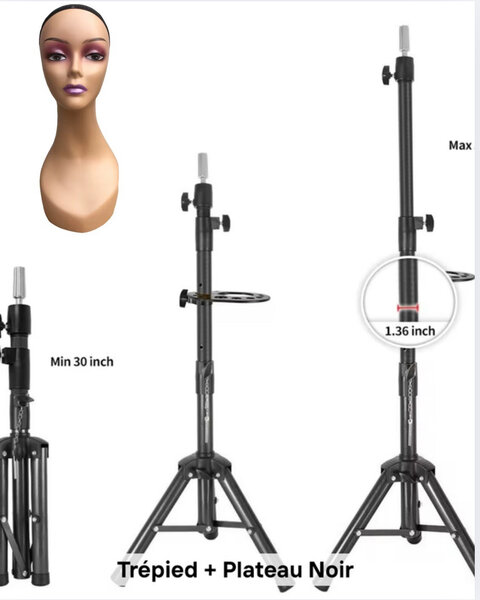 Trépied et tête de perruque