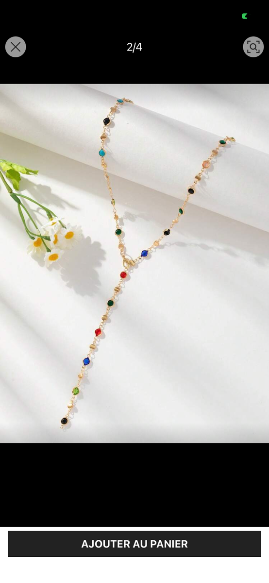 Collier élégant en perles colorées