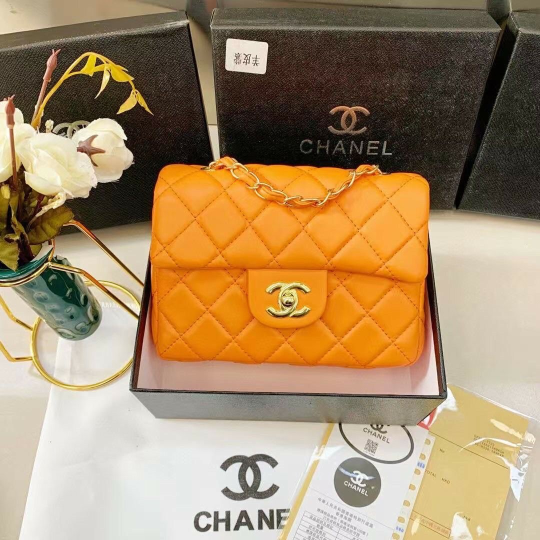 Sac à main matelassé orange