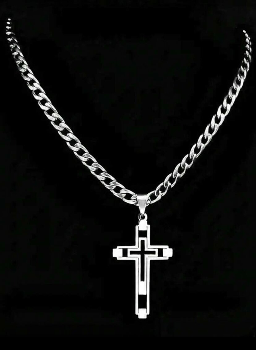 Collier Croix Homme Acier Inoxydable