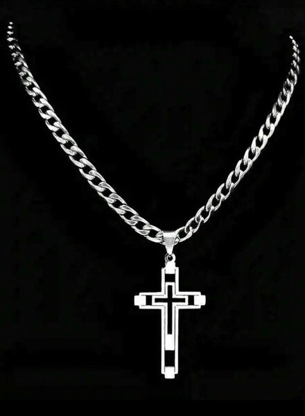 Collier Croix Homme Acier Inoxydable