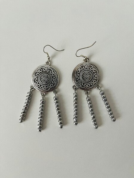 Серьги в этно стиле, ручной работы