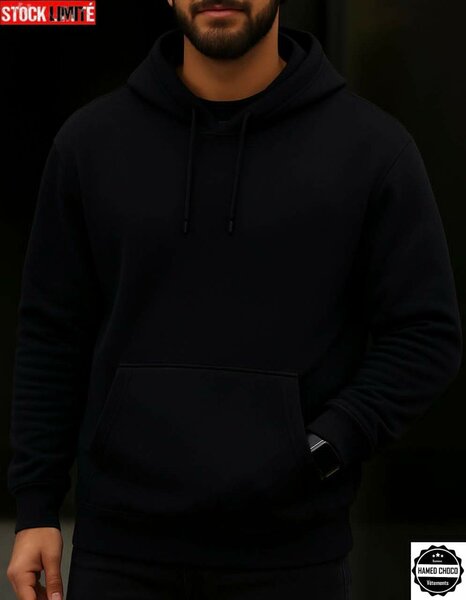 Sweat à capuche noir élégant