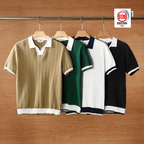 Polo en tricot safari pour homme