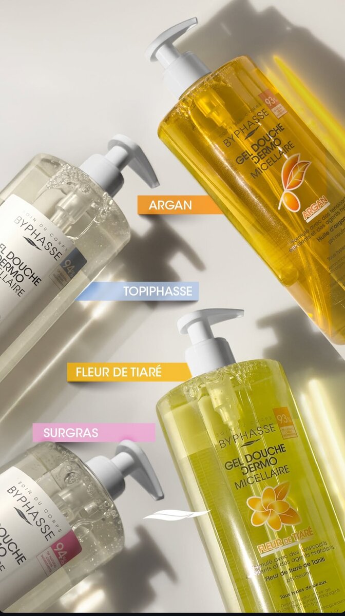 Gel douche dermo micellaire argan byphasse