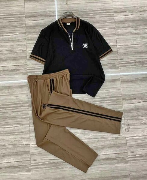 Ensemble survêtement homme noir et beige