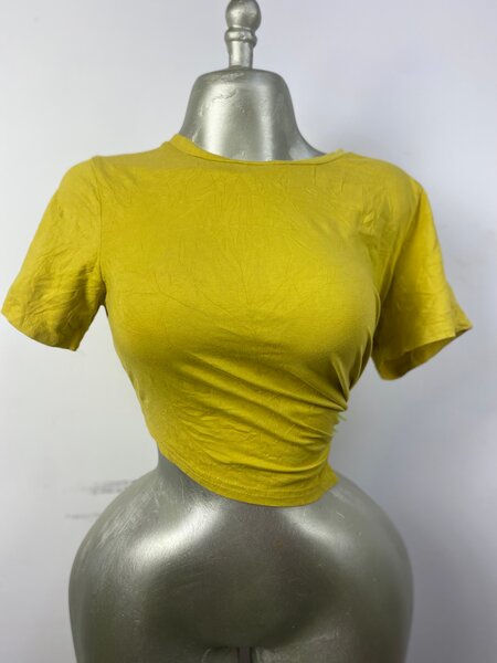 T-shirt moulant femme jaune