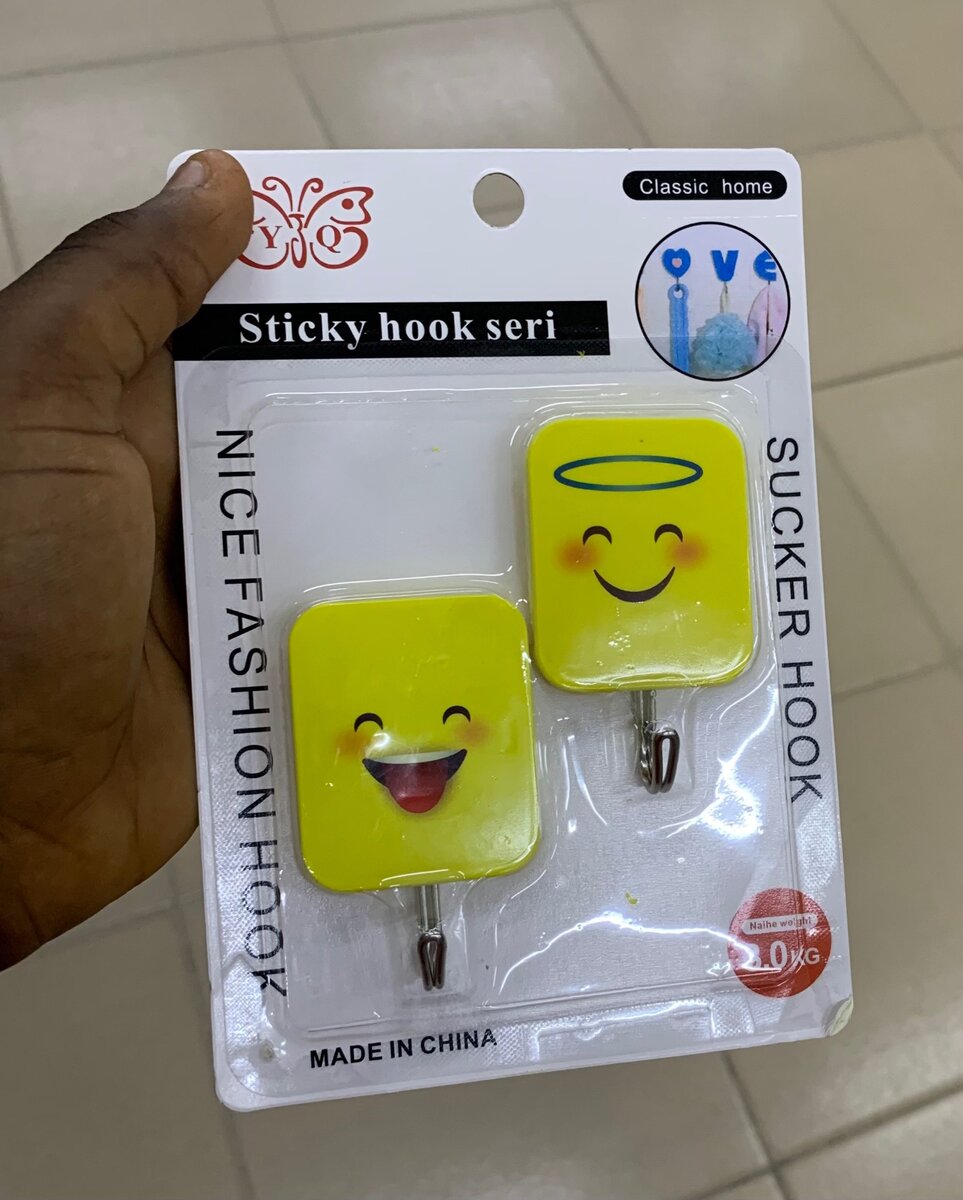 Emoji adhesive hangers