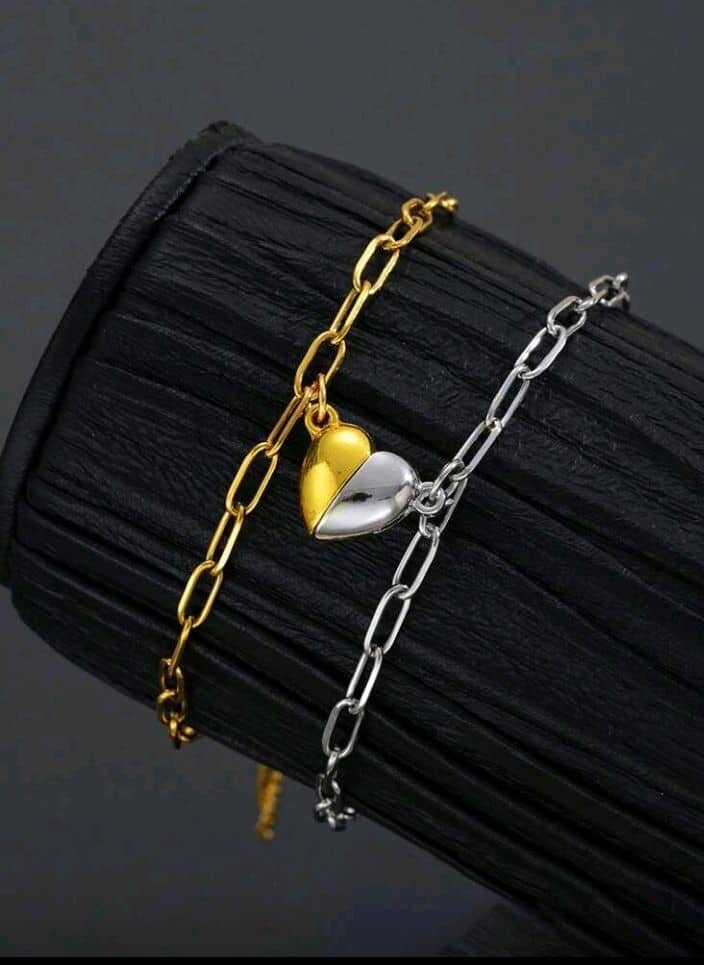 Bracelet Couple Cœur Bicolore