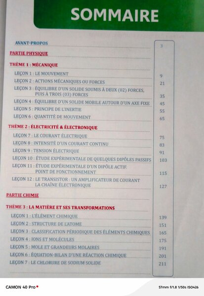 Livre Physique-Chimie 2e