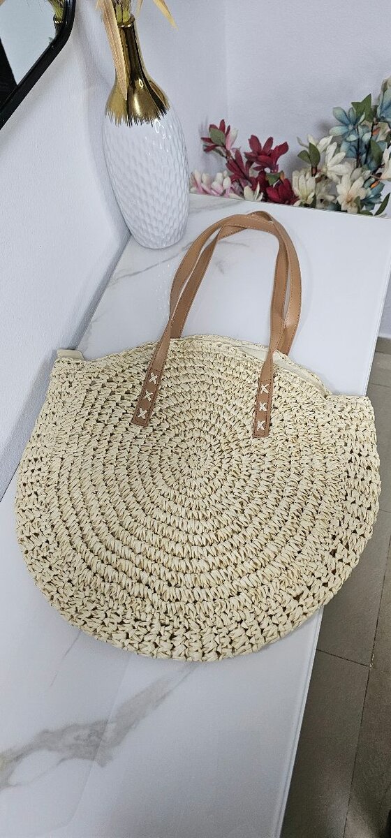 Sac en paille fermeture éclair