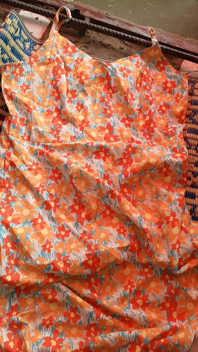 Robe d'été fleurie orange