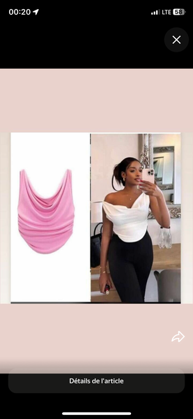 Top bustier asymétrique élégant