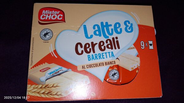 Barres Chocolat Blanc & Céréales