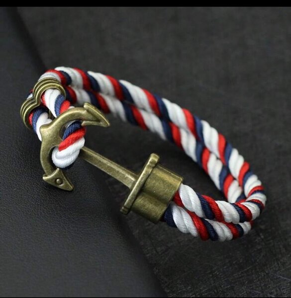 Bracelet ancre nautique en corde