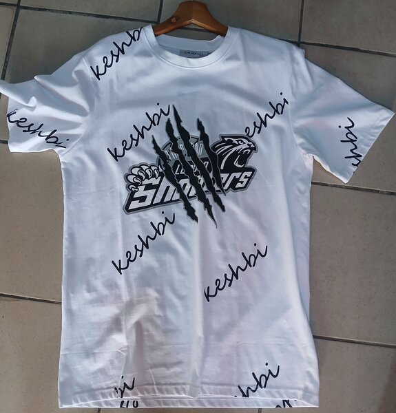 Tee-shirt blanc noir griffé