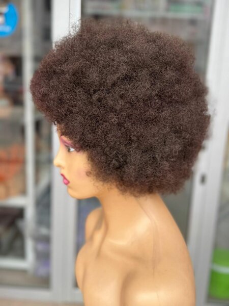 Perruque afro marron femme