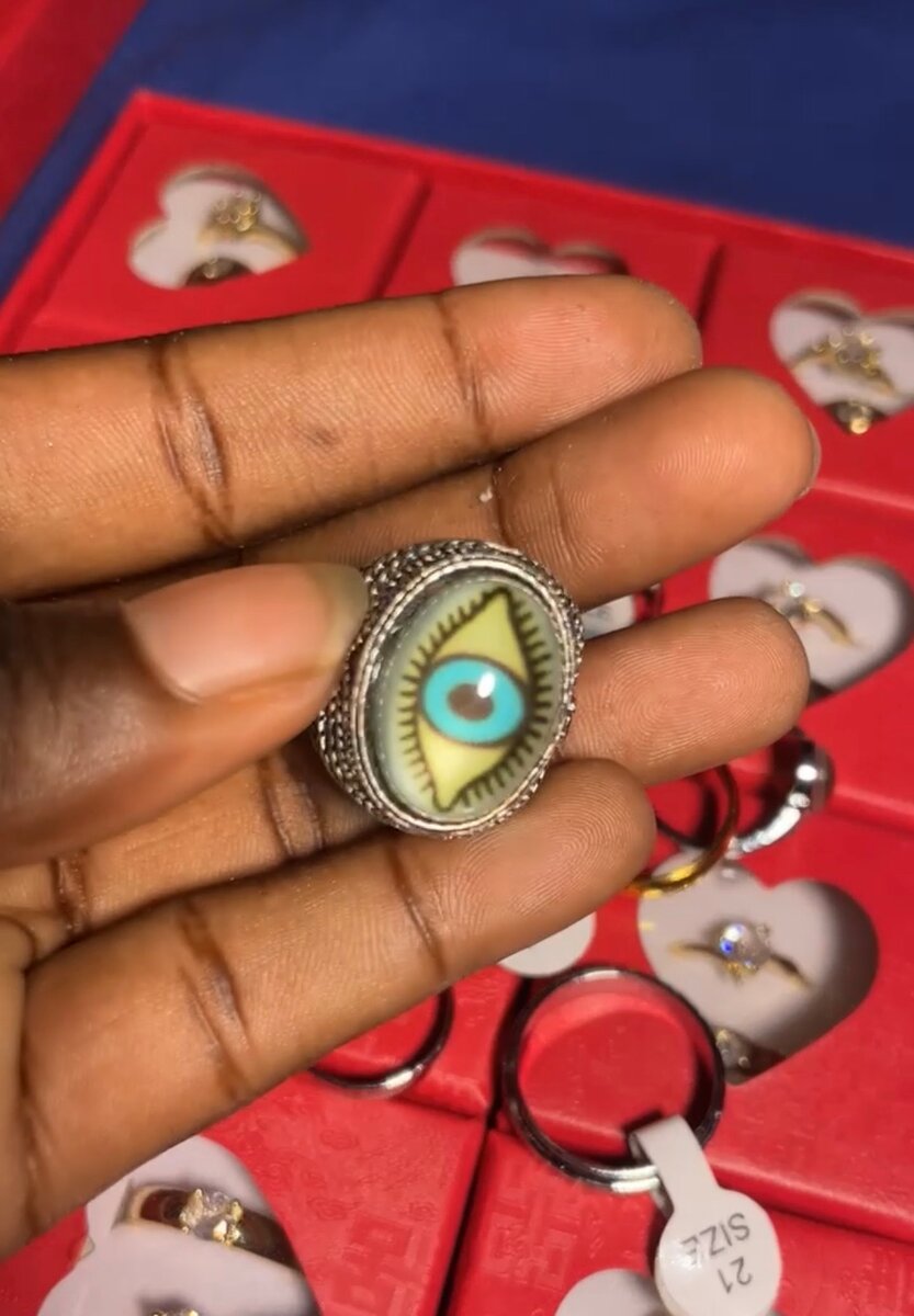 Bague design œil protecteur