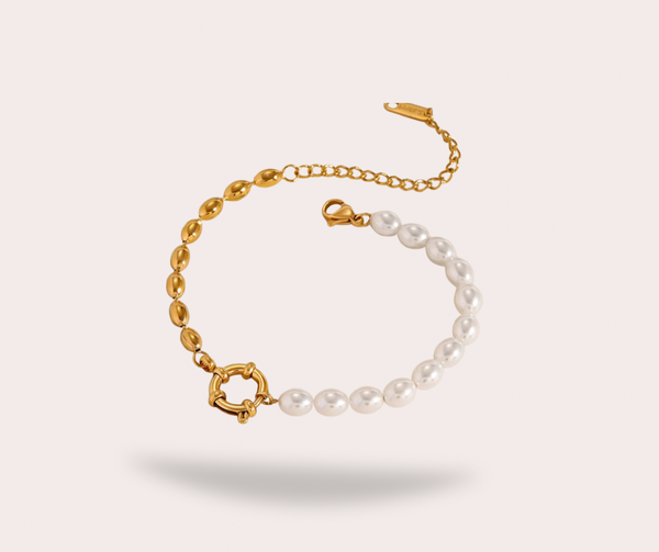 Bracelet perles et or élégance