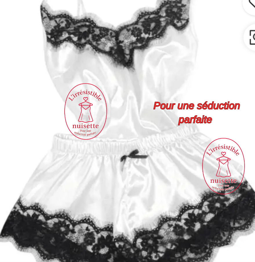 Ensemble satin dentelle femme