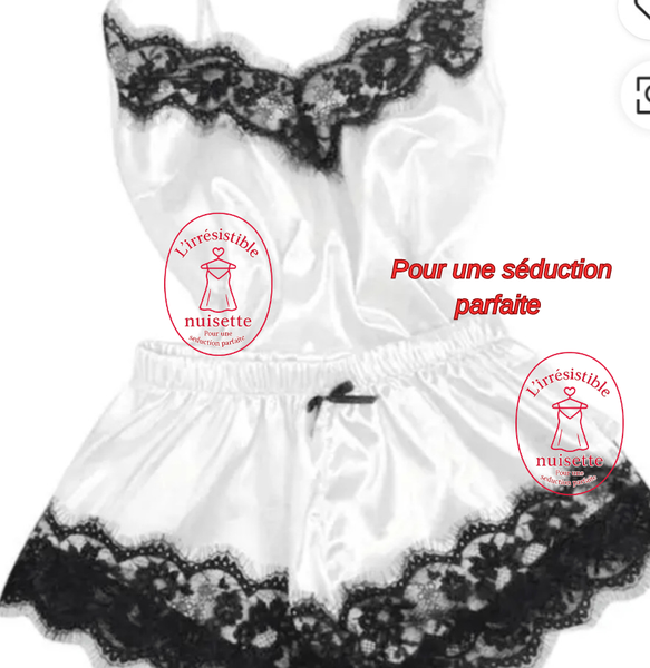 Ensemble satin dentelle femme