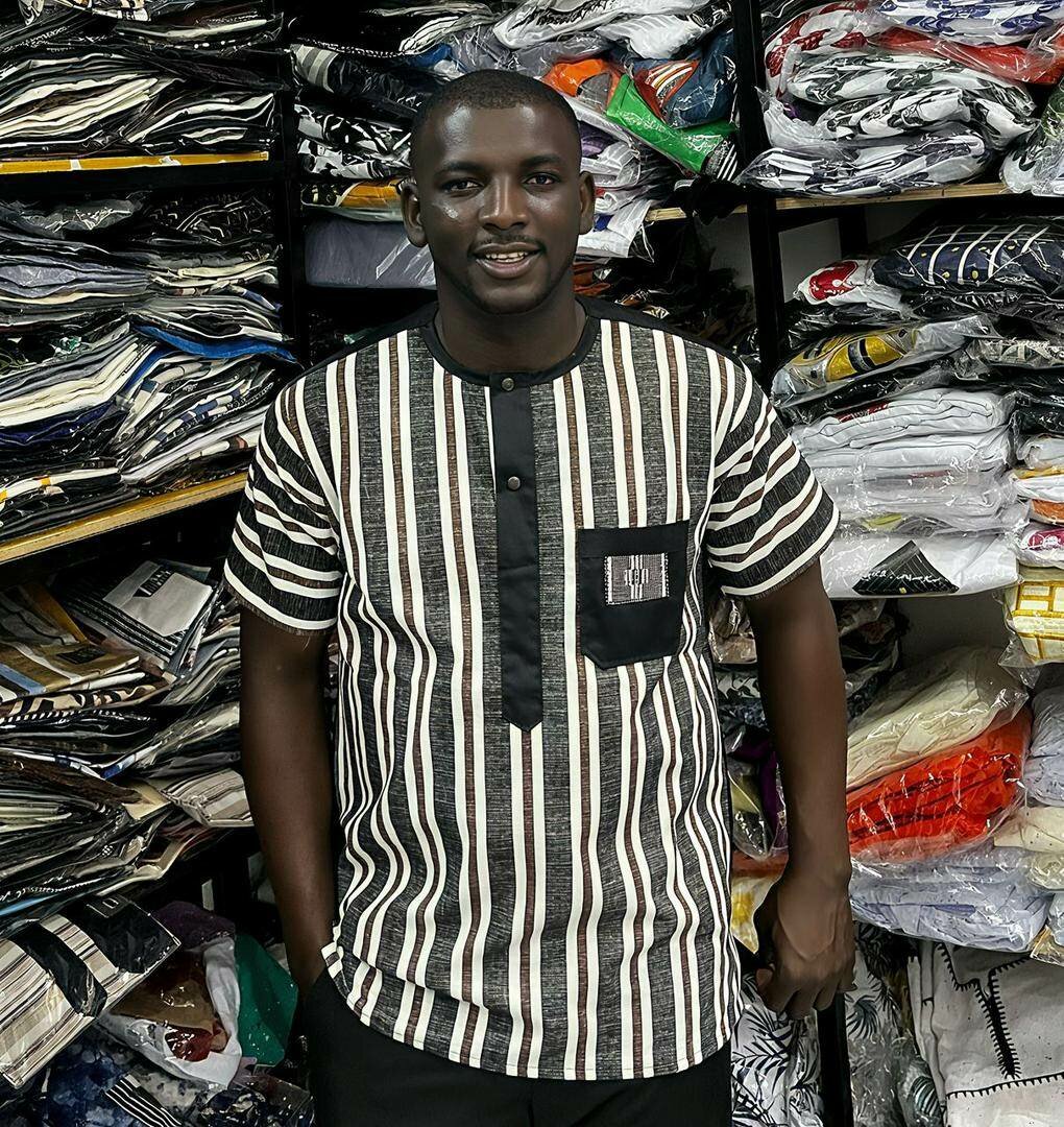 Chemise africaine rayée homme