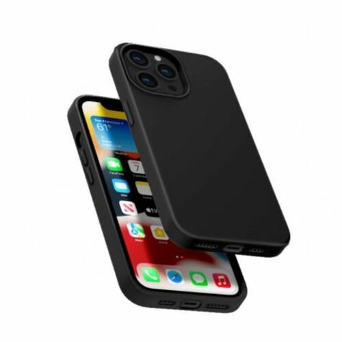 Coque en silicone noir compatible avec iphone 13 pro max