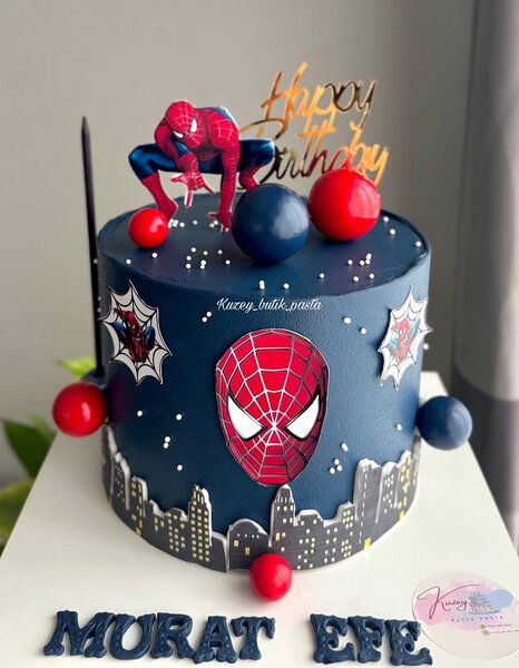 Spider-Man Themed Birthday Cake