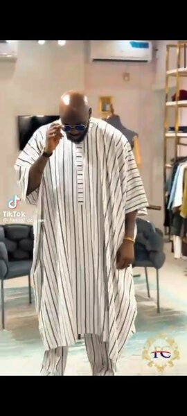 Striped African Kaftan Set