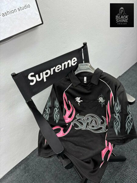 Supreme Flaming Polo Shirt