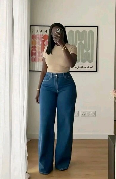 Jeans évasés taille haute femme