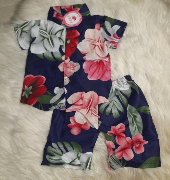 Ensemble vacances garçon fleurs