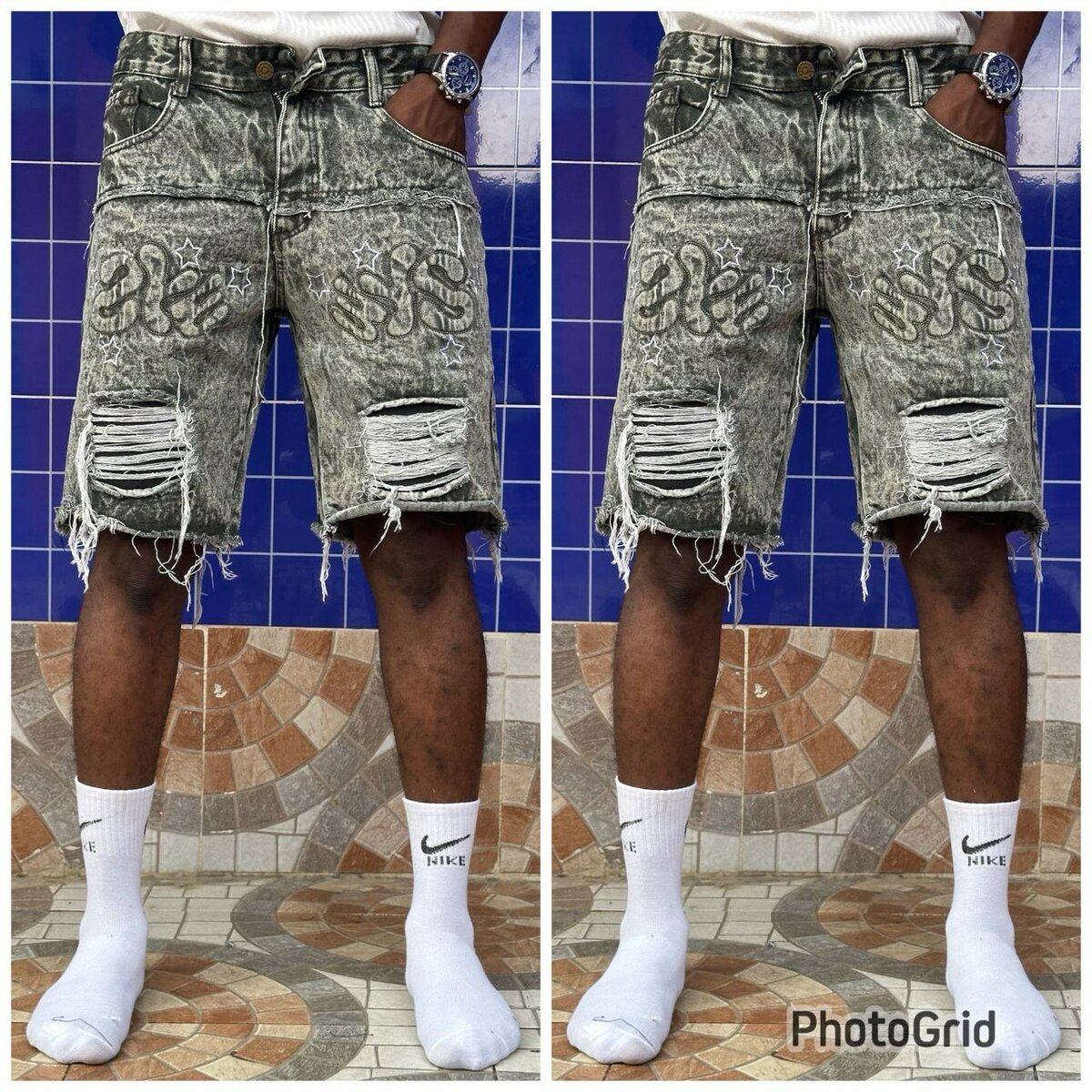 Shorts en jean détruit tendance