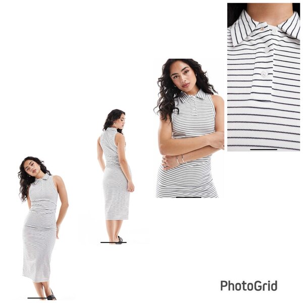 Robe rayée sans manches chic