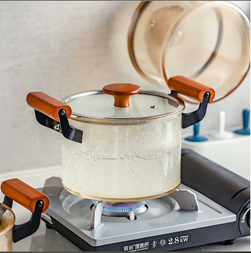 GLASS COOKING POT