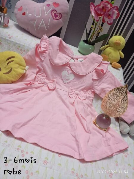 Robe Bébé Rose Cœur