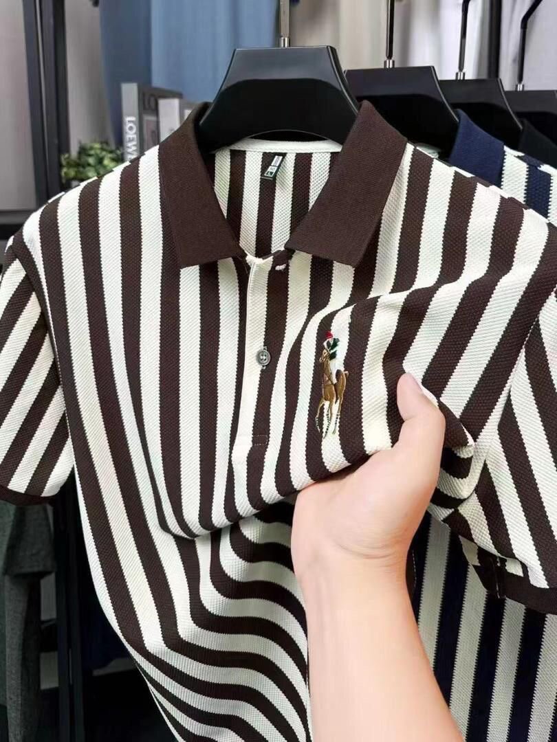 Polo rayé en coton chic