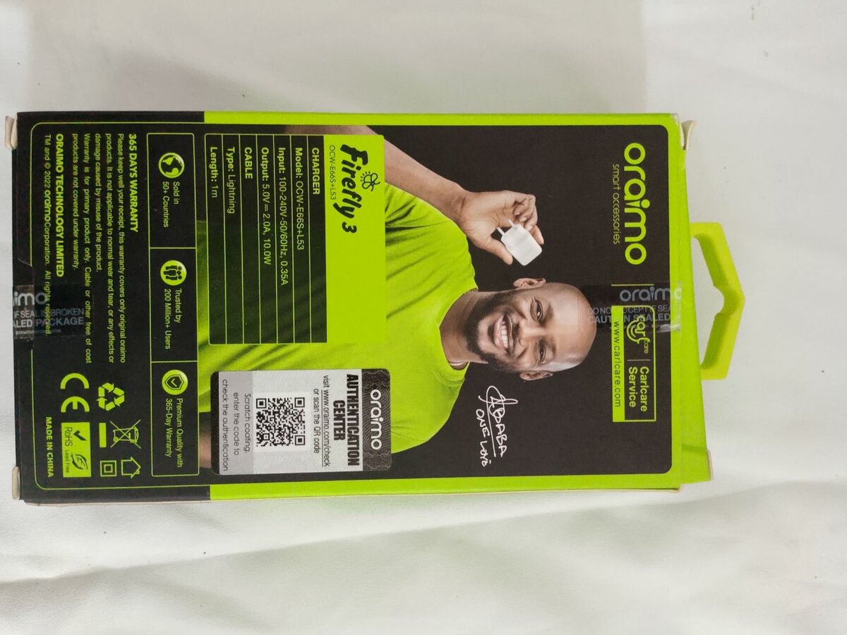 Oraimo Chargeur Rapide 2A Firefly 3