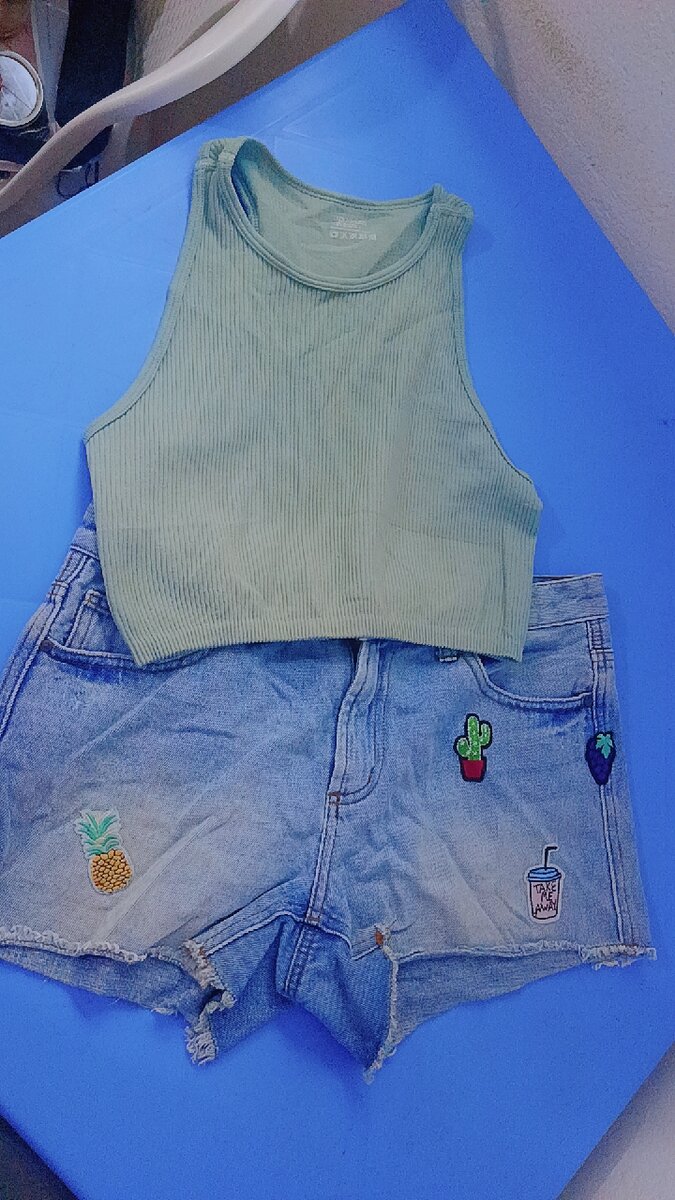 Ensemble Top et Short Denim