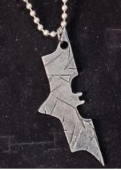 Stainless Steel Bat Style Silver Beaded Chain Pendant/Necklace For Men/Boys