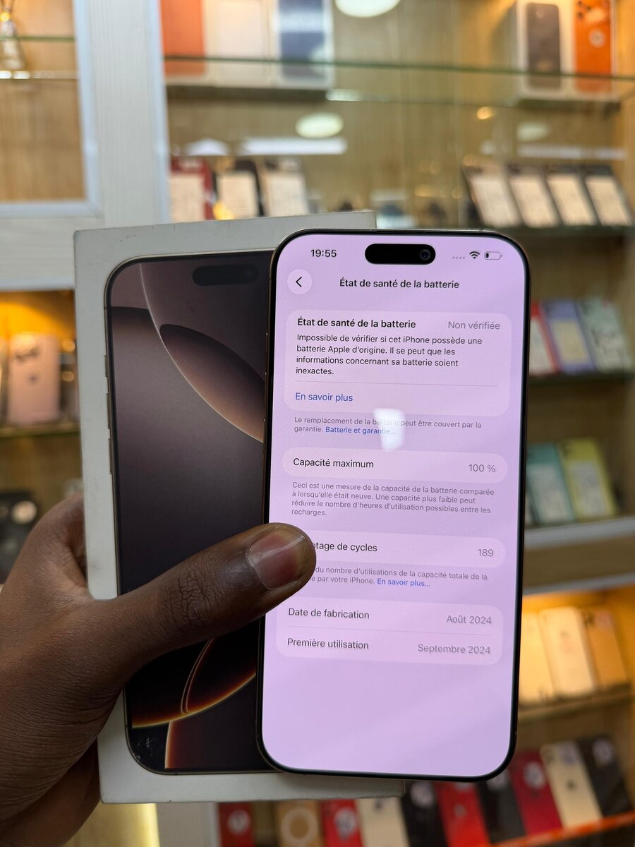 iPhone 16pro Max 256Go batteri