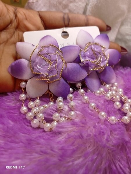 Floral Bead Drop Earrings