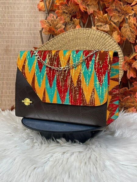 Sac en cuir multicolore
