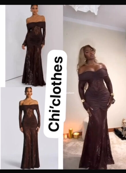 Robe longue en dentelle élégante