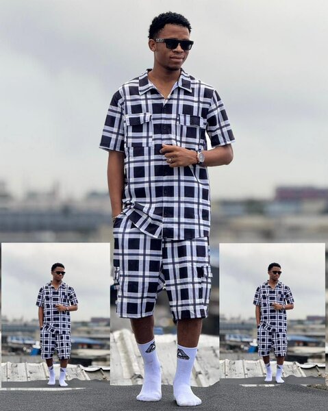 Ensemble chemise et short à carreaux